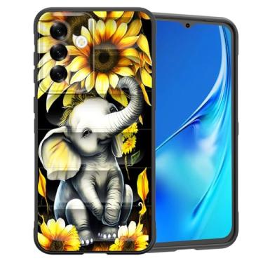 Imagem de CICPLKSE Capa para Galaxy A17 5G, silicone premium com [forro de microfibra macio antiarranhões] capa protetora à prova de choque para Samsung Galaxy A17 5G 6,7 polegadas 2025, elefante fofo girassol