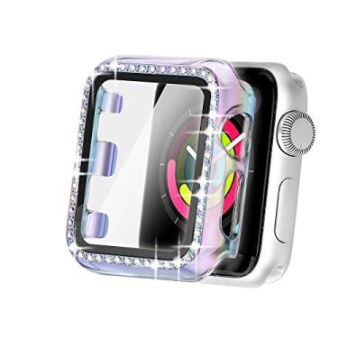 Imagem de Secbolt Capa Bling de 40 mm compatível com pulseira para Apple Watch Watch Series 6/5/4/, translúcida colorida (40 mm)
