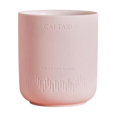 Imagem de CAFTARI Vela perfumada de luxo para alívio do sono e estresse | Presente caseiro de aromaterapia | Óleo essencial de rosa | Mistura de cera de coco de soja | Queima de 60 horas | Queima limpa (Dolce