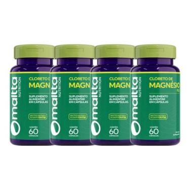 Imagem de Kit 4 Cloreto De Magnésio P.A. 60 Cápsulas - Maltta - Maltta Nutrition