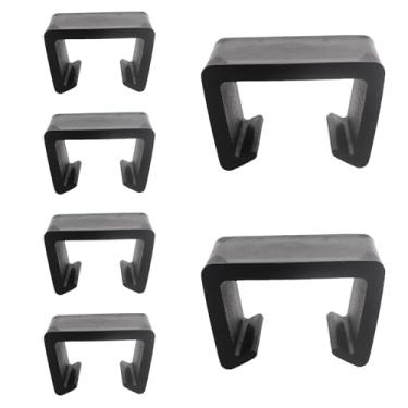 Imagem de MDXing 6 peças de clipes de móveis seccionais para pátio externo 18 x 18/20 x 20 x 20 almofadas de pé de tubo quadrado de alumínio universal para pátio, sofá, junção de vime, clipes de alinhamento de