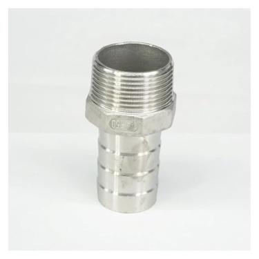 Imagem de WWECCQIJ 2.5 cm BSPT Mangueira de encaixe macho I/D 25 mm mangueira de aço inoxidável 304 tubo de encaixe de mangueira conector de cauda 230 PSI