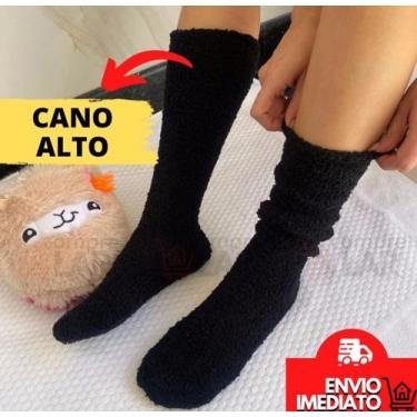 Imagem de Meia Felpuda Longa Cano Alto Inverno Frio extremo Neve tamanho único u