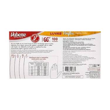 Imagem de Luva Plástica ViniFlex VABENE Descartável Sem Pó caixa com 100 unidade