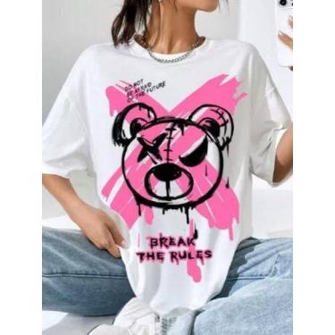 Imagem de Camiseta Oversized Streetwear - Estampa de Urso - Loja Dinka, 6