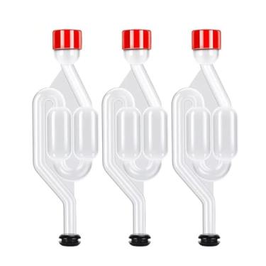 Imagem de Válvula De Retenção De Câmara De Ar Em Forma De S, Válvula De Vedação De Fermentação Com Ilhós Para Fabricação De Vinho E Cerveja, Rolha De Câmara De Ar De Plástico Com Bolhas(3pcs with Grommets)