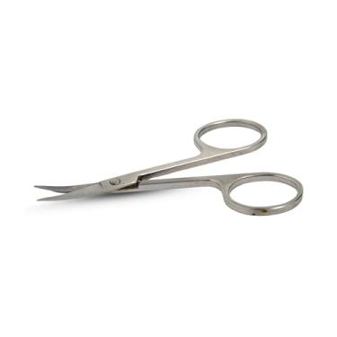 Imagem de Tesoura de Ponta Curva – Ideal para Unhas, Pelos, Sobrancelhas, Cortes Delicados, Manicure, Artesanato e Usos Gerais - Material em Metal Resistente - Aço Inox - Esterelizável