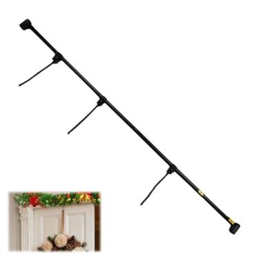 Imagem de Suporte Ajustável para Guirlanda de Porta, Resistente Sem Parafusos Sem Furação Gancho Natal Halloween Coroa Decorações para Portas 80-205cm