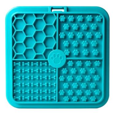 Imagem de Tapete Lambe-Lambe para Cães e Gatos – Brinquedo Interativo Antiestresse e Antiansiedade, Estimulador de Alimentação Lenta em Silicone Atóxico