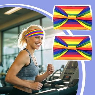 Imagem de Bandanas elásticas macias, faixas de cabelo largas antiderrapantes, envoltórios de cabeça para esportes de corrida de ioga para mulheres
