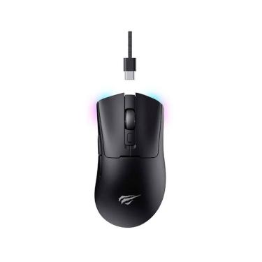 Imagem de Mouse Gamer Havit MS966S, 10000DPI, Com fio (USB-C) + 2.4G (USB) + Bluetooth 5.2, 7 Botões Preto