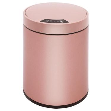 Imagem de Lixeira Automatica Rose Gold Grande 12 Litros Sensor Inteligente Cozinha Banheiro Inox Cesto Lixo