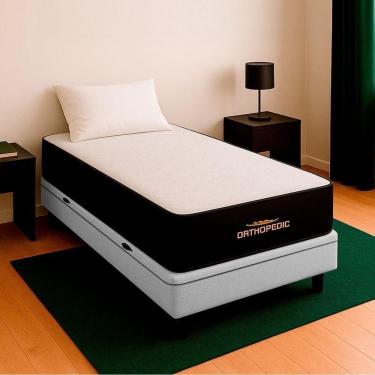 Imagem de Cama Box Baú Solteirão E Colchão Orthopedic D33 V-store Branco