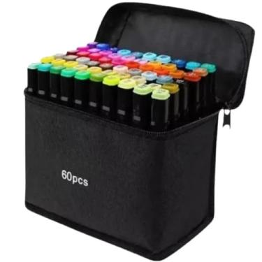Imagem de 168/120/100/80/60/48 Cores Touch Caneta Marcadora C/Ponta Dupla/Pintura De Arte/Material Escolar (60 cores)