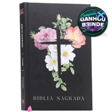Imagem de Bíblia Sagrada Minha Jornada com Deus | Flores Cruz | NVI | Capa Dura | Letra Normal