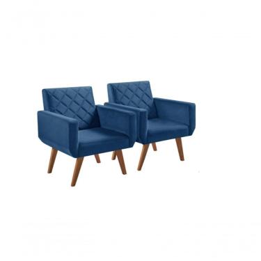 Imagem de Kit 2 Poltronas 1 Lugar Anabelle Azul Bic