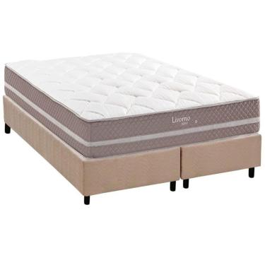 Imagem de Conjunto Box Queen: Colchão Molas Herval Maxspring Livorno + Base Crc Suede Clean (158x198)