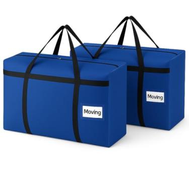 Imagem de CIVJET Jet 2 Pack Bolsas De Mudança Reforçadas Extra Grandes 90L, Embalagem Universitária Para Roupas, Suprimentos E Caixas Com Zíperes Alças, Armazenamento Camping (Azul)