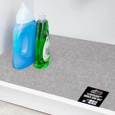 Imagem de GORILLA GRIP LeakGuard Tapete não adesivo embaixo da pia para armário de cozinha, 61 x 127 cm, forro impermeável de secagem rápida, tapetes de feltro absorventes duráveis para pias de banheiro,