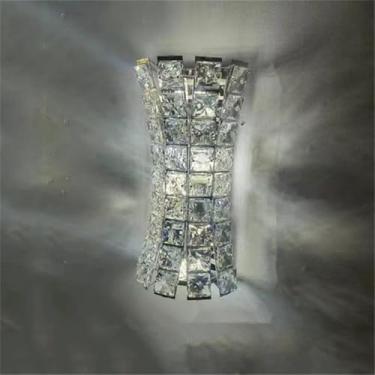 Imagem de Luminária de parede moderna e luxuosa em cristal com LED, ideal para sala de estar, quarto, cabeceira, casa de campo, hotel, escritório, escada e corredor (Estilo 40 B D18H30CM)