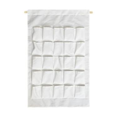 Imagem de Gralara Saco de armazenamento pendurado Organizador de parede sobre a porta Organizador 25 bolsos para cozinha Escritório Decoração de casa Guarda-roupa