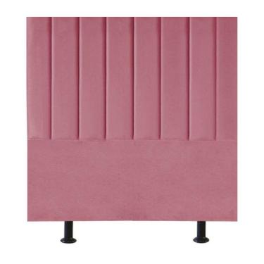 Imagem de Cabeceira Estofada Cama Box Casal 140 Cm Mavie Suede Cor:rosa