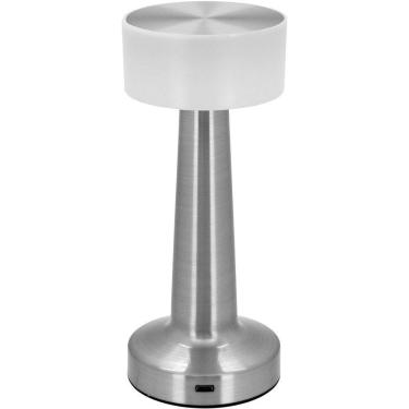 Imagem de Luminária Led Mesa Abajur Usb Metal 21x9x9cm Prata