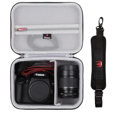 Imagem de Mchoi Capa de câmera compatível com Canon EOS Rebel T7 / R100 / R50 / R5 / R6 Mark II / R7 / R8 / 90D / 5D Mark IV, câmera DSLR, lente, com alça de ombro (cinza)