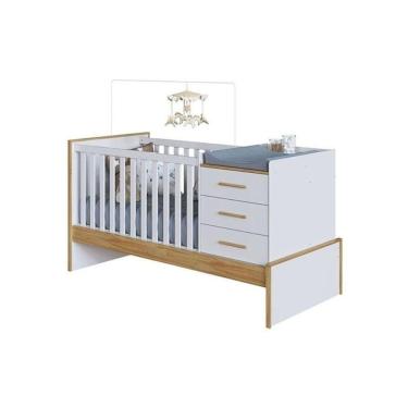 Imagem de Berço Infantil Beni 4 Em 1 Branco-amendoa - Peroba