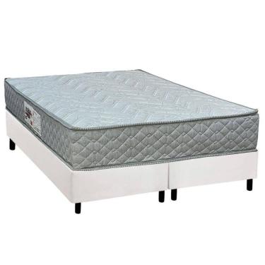 Imagem de Cama Box King: Colchão Espuma D45 Paropas Pasquale Gray + Base Crc Corano White (193x203)