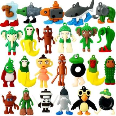 Imagem de 24pcs Tralalero Tralala Action Figure Toys,Meme Shark Figures Toys 2.5in,Funny Animals,Unique Key Chain,Decorations Gifts for Fans Office Room Figurine Decor