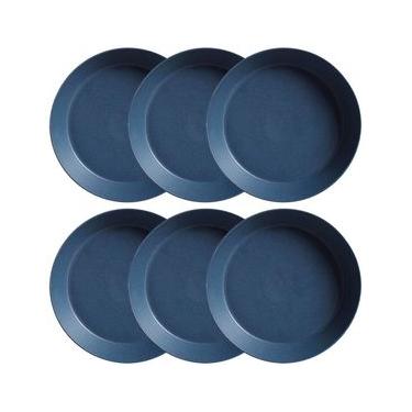Imagem de Conjunto com 6 Pratos Fundos Porto Brasil Neo Boreal em Stoneware 19,5 cm – Azul