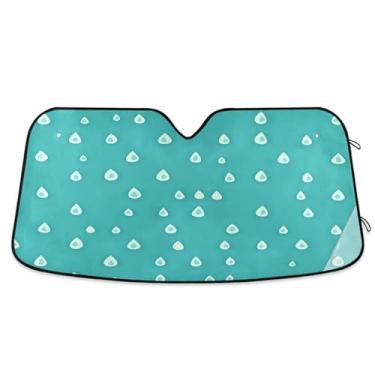 Imagem de ATTX Para-brisa de carro padrão de gotas de chuva 139.7 cm x 70.1 cm Escudo solar universal com proteção UV, para-sol dobrável para janela frontal automática para caminhões Sedans SUVs #36