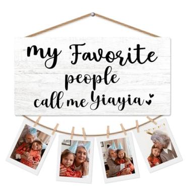 Imagem de CGBHW Melhor porta-retratos Yiayia para parede, presente de aniversário para vovó Yaya, presente de avó, presente de netos, netos, exibição de fotos pendurada