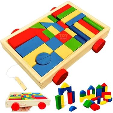 Imagem de Carrinho de Madeira com Fricção, Brinquedo para Criança, Fácil de Montar