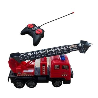 Imagem de Caminhão de Bombeiro com Controle Remoto, Vermelho, 27 MHz RC, Brinquedo de Resgate, 23cm, A partir de 3 Anos