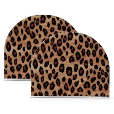 Imagem de Qilmy Suporte de guardanapo de acrílico com estampa clássica de leopardo, suporte de lenços de mesa independente, dispensador de papel de coquetel para cozinha, jantar, restaurante, bar, decoração, 2