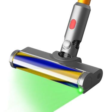 Imagem de Odashen Cabeça de escova a laser de rolo macio para Dyson V12 Detect Slim / V10 Slim - Acessório de substituição de motorhead com luz de poeira verde, acessório de limpeza de piso rígido