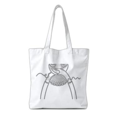 Imagem de Kit 10 Sacola Ecologica s Charmosas Reutilizáveis 38x41,5cm Estampa One Line Art