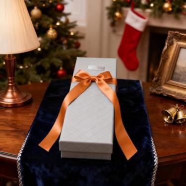 Imagem de 1 rolo de fita colorida, 40 mm x 22 m, fita de presente, cetim, tecido largo, adequado para embrulho de presente, artesanato, decorações de festa (laranja)