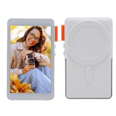 Imagem de Cryfokt Tela Selfie Magnética Sem Fio Vlog para Telefone 1080P Sincronização de Vídeo Com Som de 4 Polegadas para Telefone IOS, Bateria de Longa Duração para Viagens Ao Ar Livre