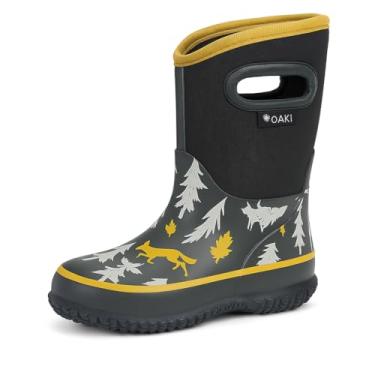 Imagem de Botas de chuva infantis de neoprene da OAKI, botas de neve, botas de lama, Wildlife Tracker, 12 Little Kid