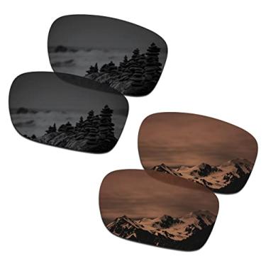 Imagem de SmartVLT Lentes de reposição masculinas Stealth Black & Amber Brown para óculos de sol Ray-Ban RB4147 60 mm