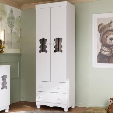 Imagem de Guarda-roupa Infantil 62cm 2 Portas com Vidro e 2 Gavetas Ternura Multimóveis MP4476