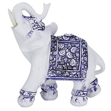 Imagem de GLOGLOW Itens Decorativos de Mesa Decoração Fofa para Casa e Escritório, Design de Porcelana Azul e Branca, Vários Tamanhos Disponíveis Estatueta de Animal de Resina, Nan (Porcelana azul e branca