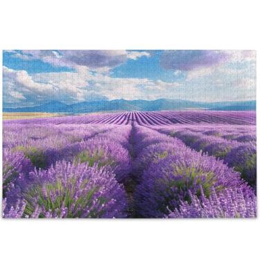 Imagem de Quebra-cabeças para adultos com cena, campos de lavanda da Provença, 500 peças, presentes para amantes, presentes para a família, quebra-cabeças legais Prime, brinquedo artístico, 52 cm x 37,8 cm