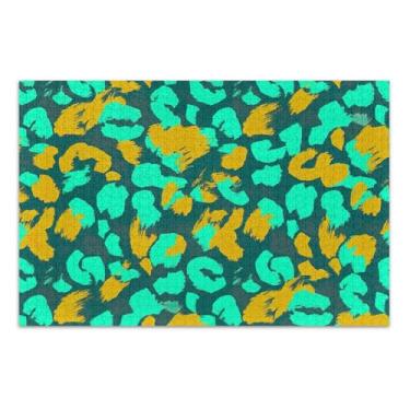 Imagem de Quebra-cabeça para adultos, 1000 peças, natureza, jogo, quebra-cabeça, cena, inverno, decoração de arte animal, verde-petróleo, amarelo leopardo, 75 x 40 cm