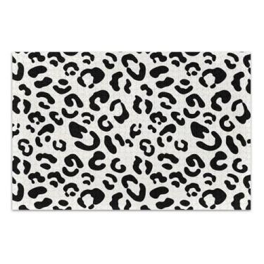 Imagem de Quebra-cabeça com estampa de leopardo branco com manchas pretas, 1000 peças para adultos, jogos, quebra-cabeça, paisagem, arte, decoração, pintura, 75 x 40 cm