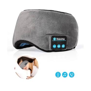 Imagem de Fones de ouvido Lavince viagem dormir sem fio Bluetooth 5.0 máscara para os olhos música sem mãos sono, óculos de sombras embutidos, microfone lavável cinza - tkwser