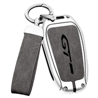 Imagem de Capa de couro para chave de carro compatível com peugeot GT-GTline 308 3008 2008 4008 5008, acessórios automotivos de couro de alta qualidade(Red)